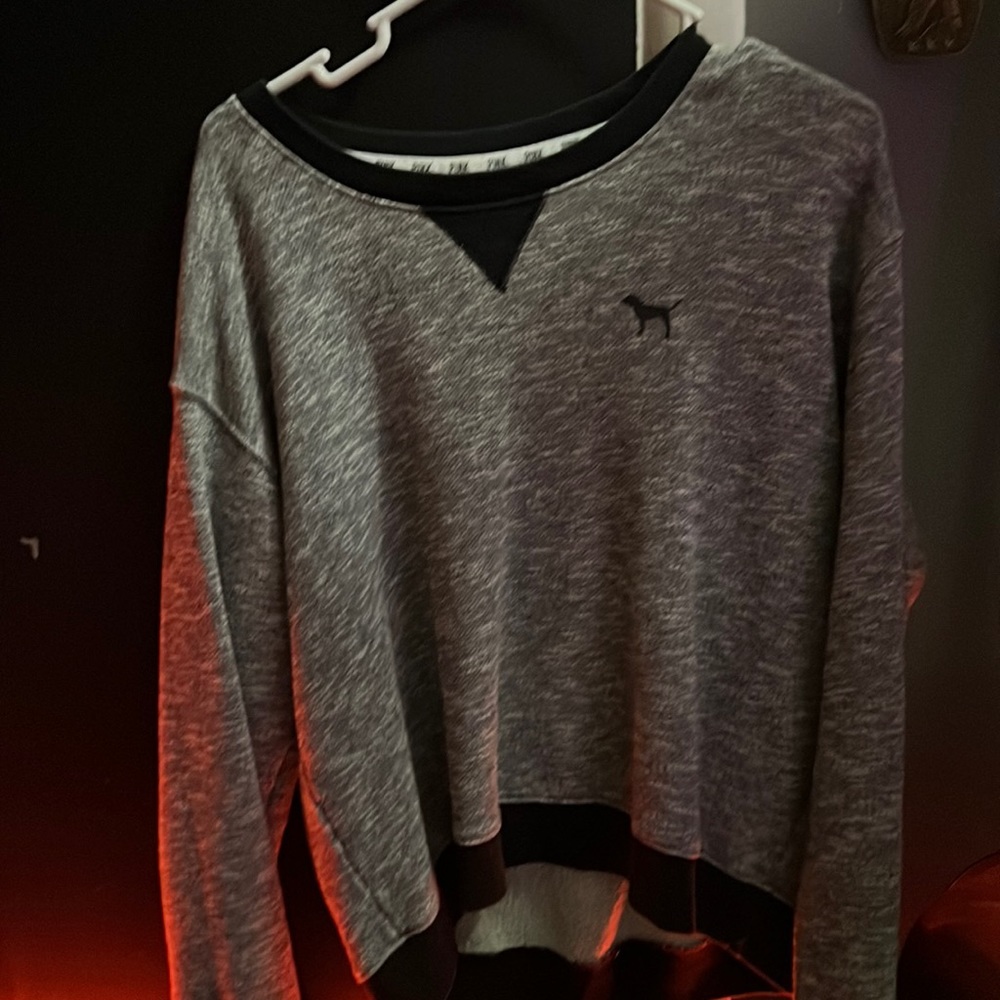 heathered grey Pink sweater size Small